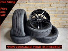 Audi 19" A3 S3 Genuine 5 Parallel Spoke Black Wheels & New Tyres 8V0601025AB
