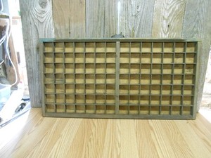 vintage printers type set tray shadow box arrowhead collection crafts 32.25x16.5