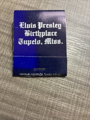 Vintage Elvis Presley Birthplace Matchbook Tupelo Mississippi Advertising Full