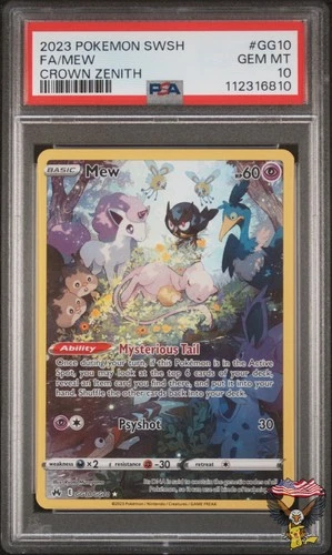 Mew GG10/GG70 Sword Shield Crown Zenith Pokemon PSA 10
