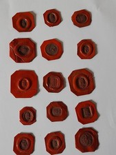 lot 15 anciens seau cachet de cire tampon empreinte époque napoléon III blasons