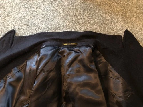 Men's Bloomingdales Navy Wool Double-Breasted Overcoat-Size 40R-Made in England image 14