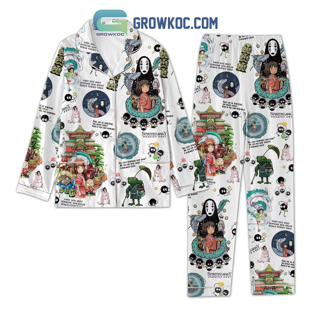 Ghibli Movie Inspired Spirit Silk Pajama Set for Women