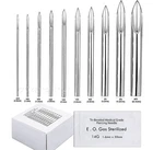 Tri-Beveled Medical Grade Sterilized Body Piercing Needle 20G-6G