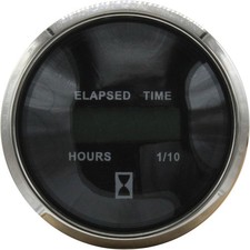 Faria Digital Hourmeter Gauge in Chesapeake SS Black Style (12V / 24V) FAR13715