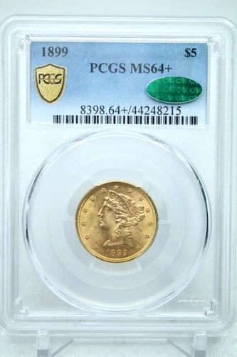 1899 $5 Liberty Head Gold Half Eagle (PCGS MS 64+ Green CAC)