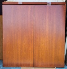 4' Wall-Mounted Magnetic DRY ERASE WHITEBOARD With Tackboard Doors  Wood Finish