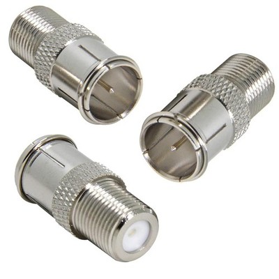 3-Pack Quick Connect Coaxial Cable Connector, Push-On F Type Male to Female... 