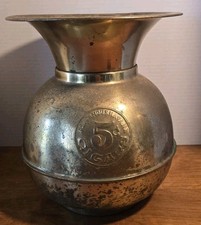 Brass Spittoon Vintage All Famous Havana 5¢ Cigars Raised Emblem Cuspidor 10”x9”