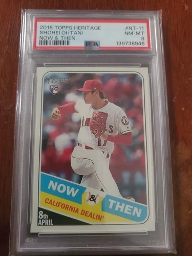 2018 Topps Heritage Shohei Ohtani Now & Then PSA 8 Rookie