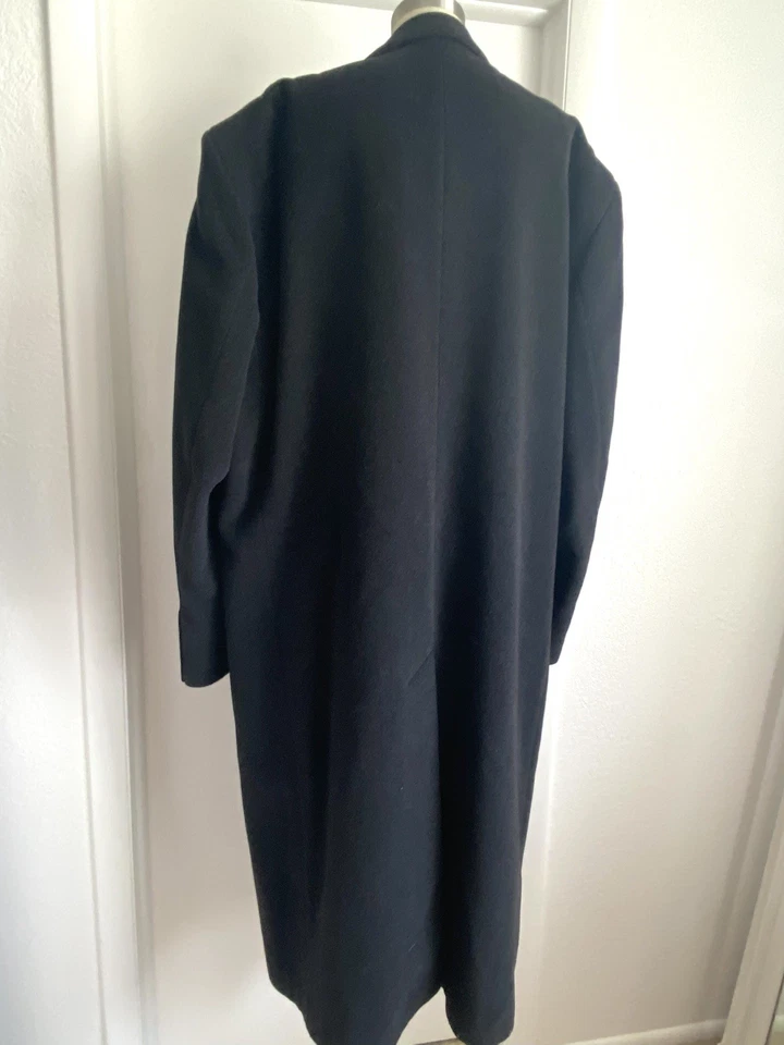 Ron Chereskin Long Cashmere Blend Coat Overcoat Italian Black Big Man - Image 4 of 4