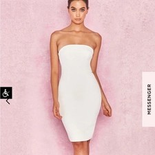 House of CB Rinah dress White Strapless Midi Sexy Med NEW Corset Wedding Bridal