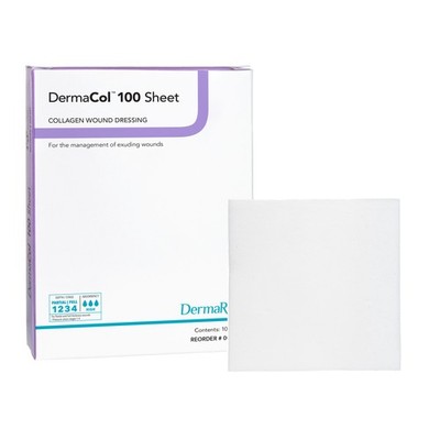 Collagen Dressing DermaCol 100 2 X 2 Inch Square Sterile