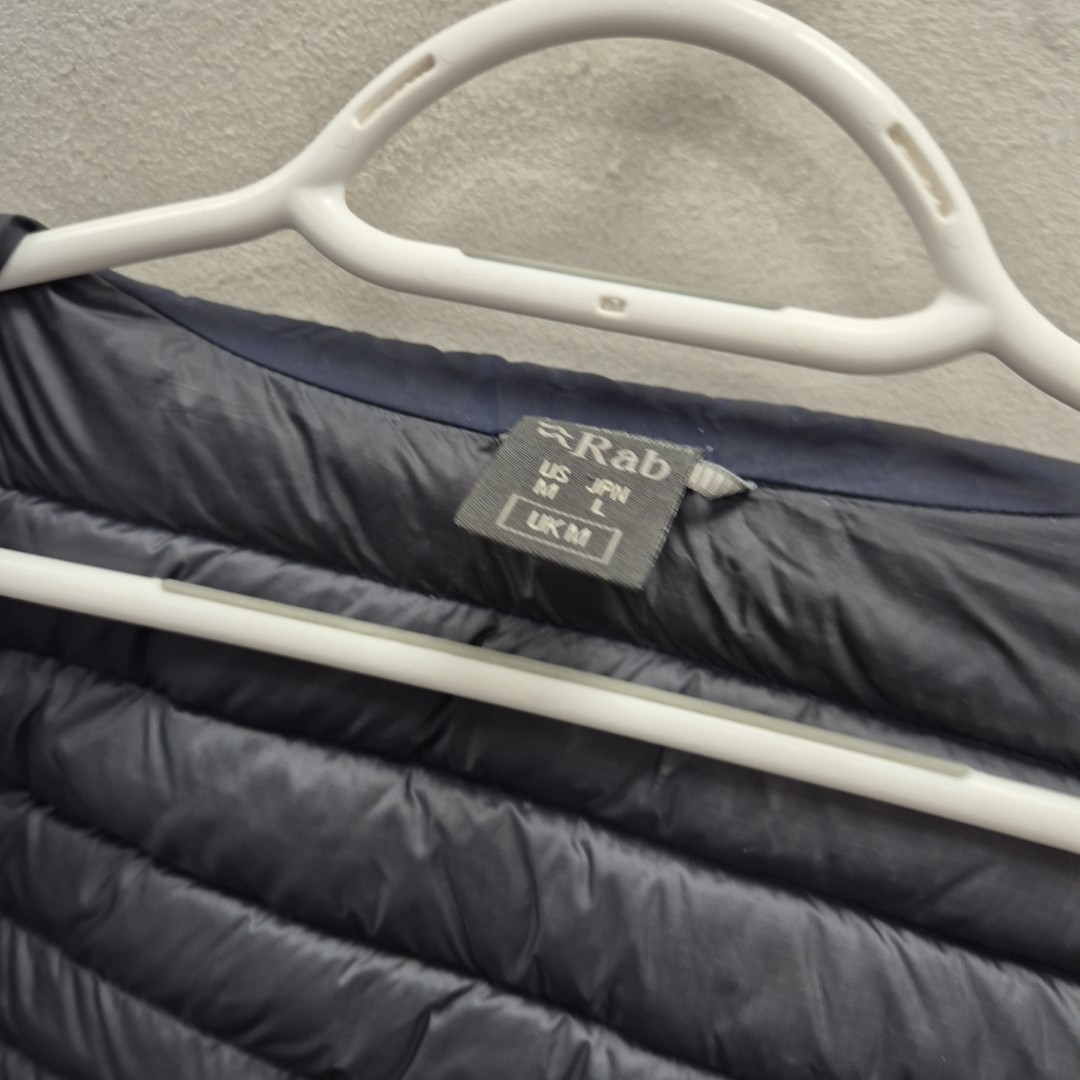 Rab Mens Microlight Down Zip Puffer Navy Vest Gilet Pertex Nikwax Size Medium image 6