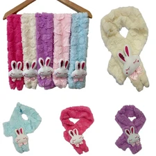 Kids Girls' Fuzzy Bunny Neck Warmer – Super Soft, Cozy, and Warm for Winter 30"