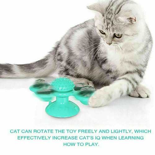 Toys para mascotas molino de viento calmante giratorio para gatito con hierba gatera bola LED tocadiscos - Imagen 4 de 14