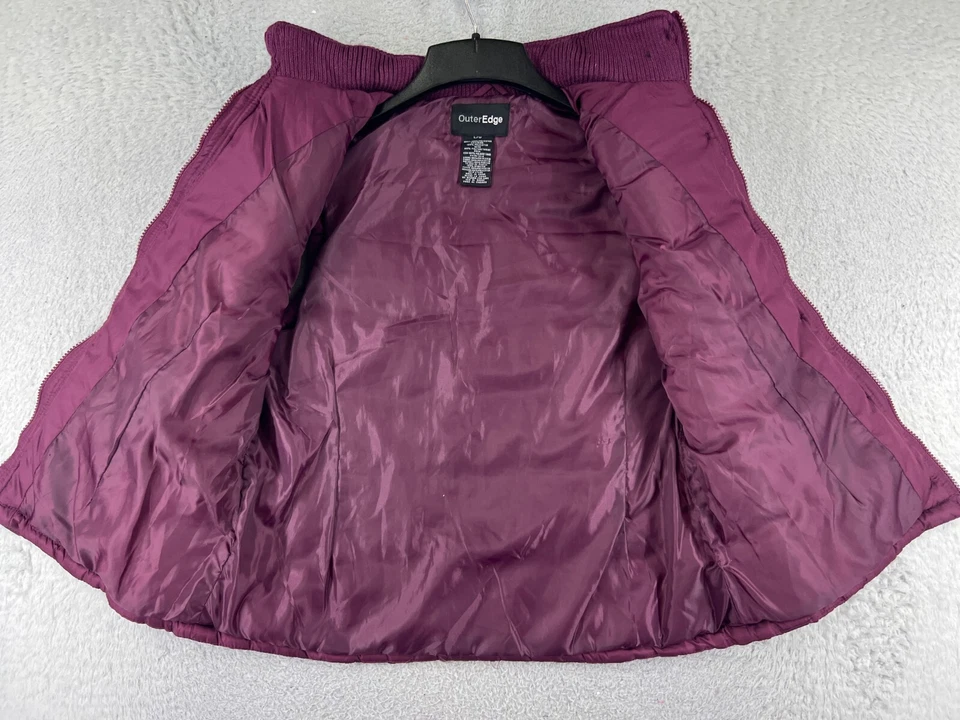 Outer Edge Vest Women Large Bergundy 100% Polyester Insulated Mock Neck - Image 4 of 4