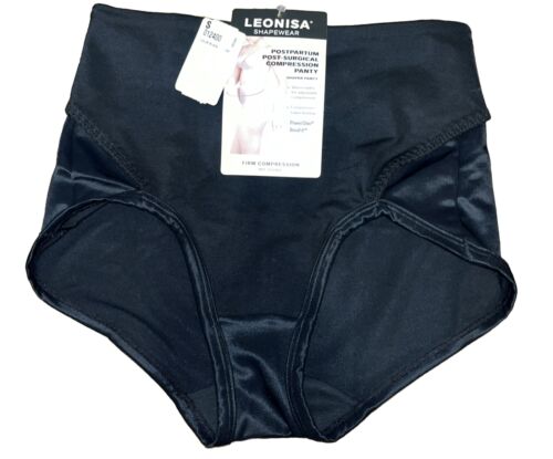 NWT Leonisa Shapewear Small Postpartum Post Surgical Compression Panty Black - Picture 1 of 2