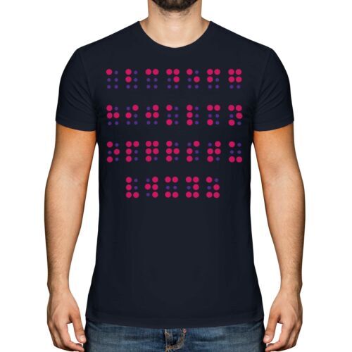 Braille Alfabeto Uomo T-Shirt Regalo Lettere Unico - Foto 1 di 21
