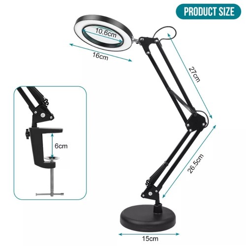 10X Dioptrien Lupenleuchte 72LED Lupenlampe mit Clip/Basis Lupe Licht Tischlampe - Bild 2 von 11
