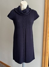Loft Navy Cap Sleeve Sweater Dress XXSP