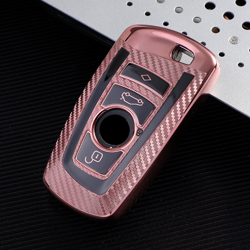TPU Carbon Fiber Car Remote Smart Key Fob Case Cover For BMW F22 F30 ...