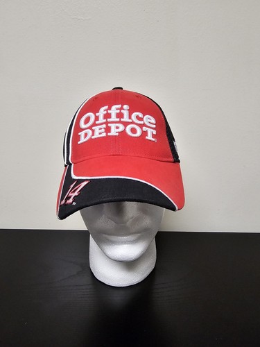 Vintage NASCAR Office Depot Tony Stewart #14 Hat Cap Black Red Strapback - Picture 1 of 8