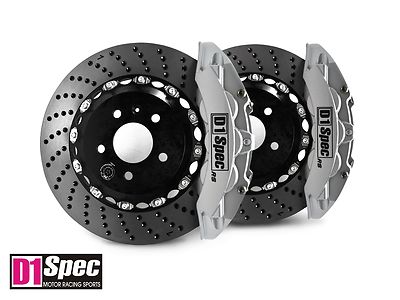 D1 Spec Front RS Big Brake 6Pot Caliper Silver 355x32 Drill Disc for A4 B8