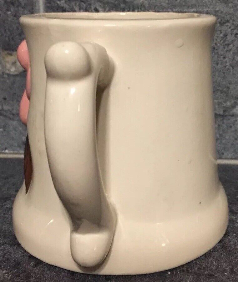 Pottery Figural Face Mug Man Mustache 0724