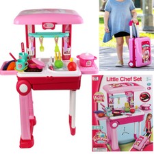 Kids Multifunctional Foldable Suitcase Toy Educational Kitchen Cooking Playset
