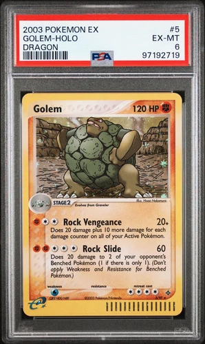 2003 POKEMON EX DRAGON #5 GOLEM HOLO PSA 6