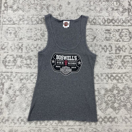 Harley Davidson Damen Tank Classic Sleeveless She Riders Grau Top Größe Large