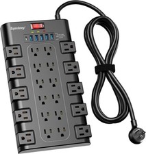 Power Strip Surge Protector 22 AC Outlets and 6 USB Charging Ports, 1875W/15A,