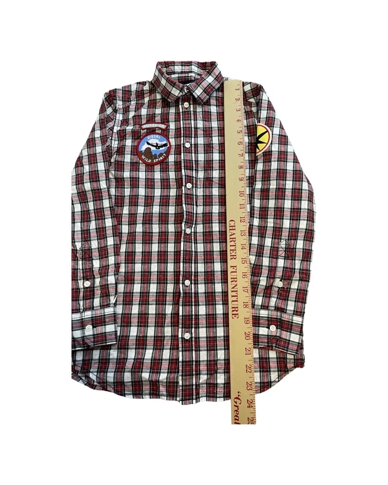 Diesel Tartan для мальчиков с длинным рукавом с рисунком на спине «лучше в Сиэтле» размер 10 - Изображение 4 из 4