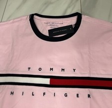 Tommy Hilfiger Logo T-Shirt Pink Navy Blue Red New