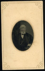 Gem Tintype Named Victorian Bearded Man in Suit - Paper Frame - EX. Cond. - LOOK