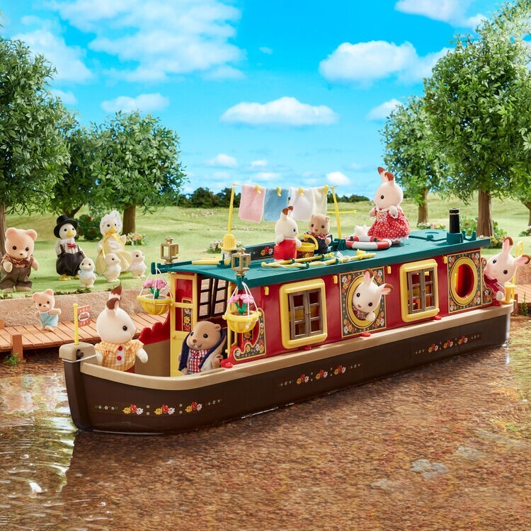 シルバニアファミリー 逆輸入 Canal Boat Sylvanian Families River Canal Boat Epoch Japan Calico