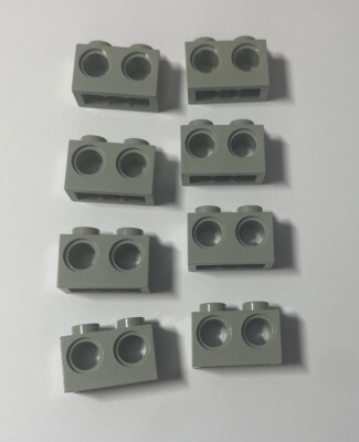 8x LEGO  Technik Lochbalken 1x2 32000 Hell Stein-Grau