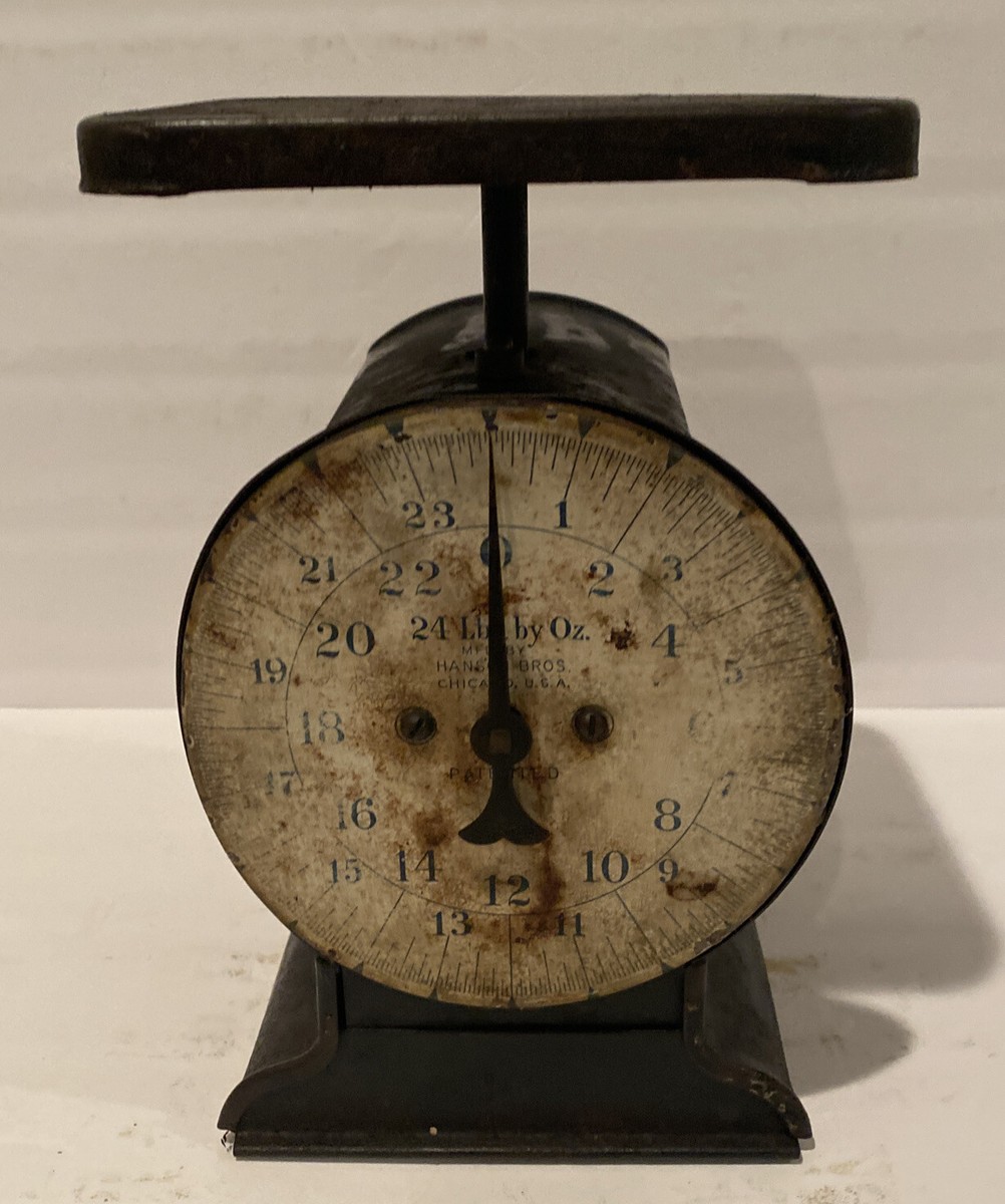Scale Antique Hanson Brothers 24 LB Kitchen Scale Ounce Black