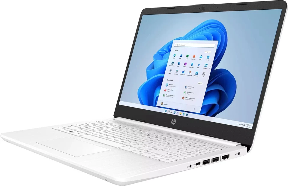 NEW HP 14" HD Laptop Intel 4-core N4120 4GB 64GB White Win 11 Home - Image 2 of 4