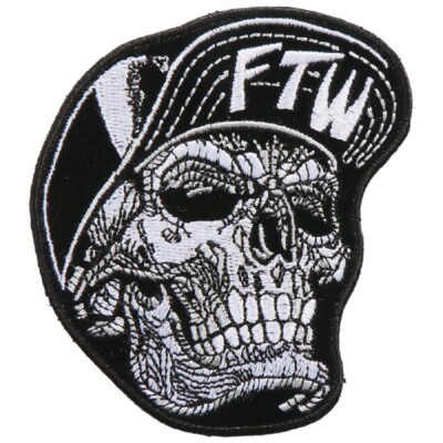 SNAPBACK SKULL PATCH - Thread Rayon Iron-On Heat Sealed Backing