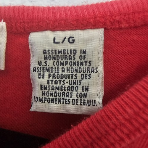 Tommy Hilfiger Womens L Large Red Tee Shirt Short Sleeve Logo Graphic Spellout - Picture 6 of 9