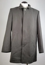 Nautica Wool Bryce Coat Overcoat Men's L 46 Blend Olive Army Green Lined NEW