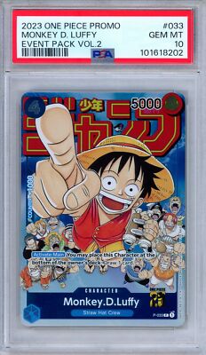 PSA 10 Monkey D. Luffy P-033 Event Pack Volume 2 Promo One Piece