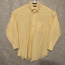 Tommy Hilfiger Mens Shirt Sz 16 32/33 L Yellow Check Button Down Long Sleeve