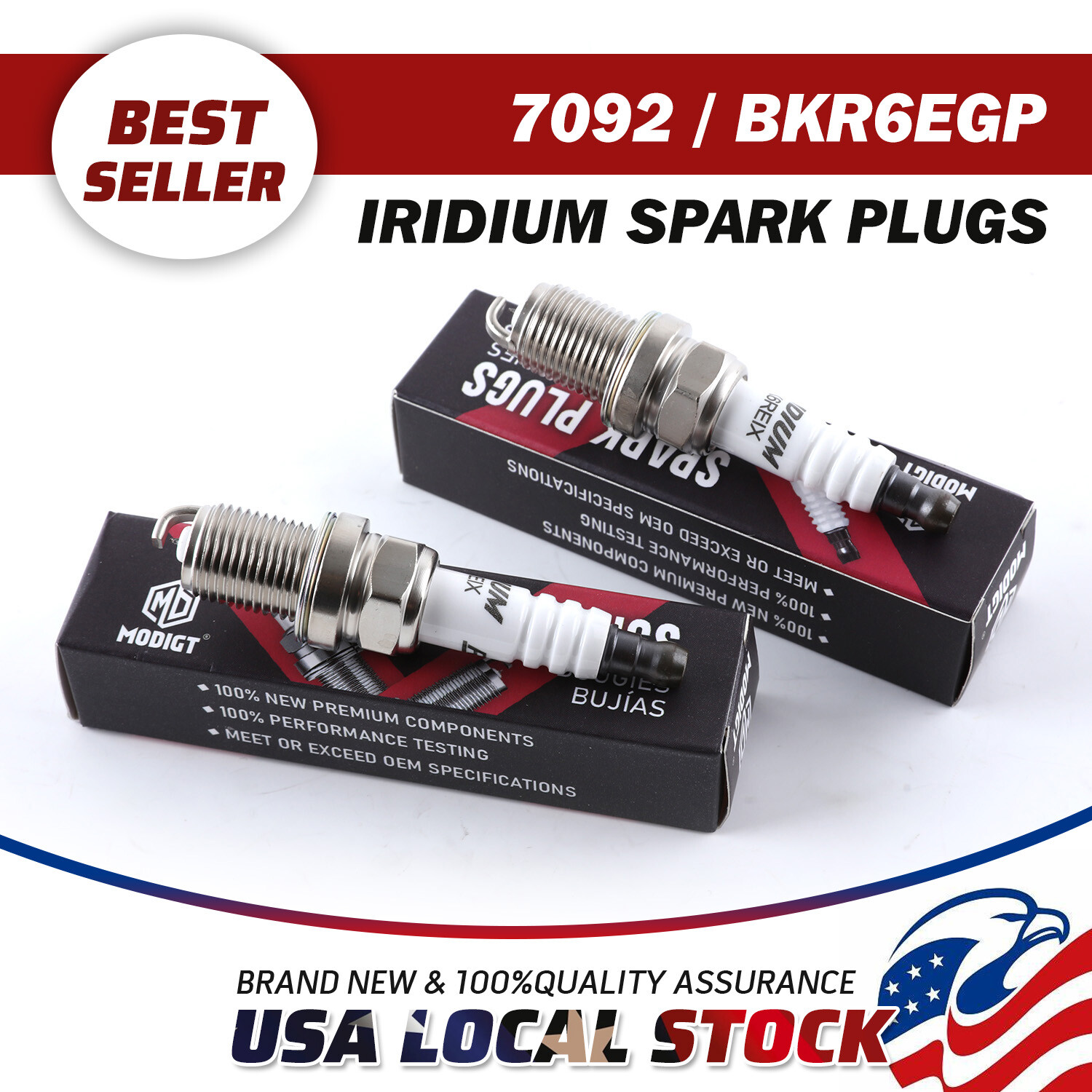 NGK 7092 Iridium Spark Plug Set of 4 Compatible with Honda Chevy Acura VW Subaru OEM Replacement