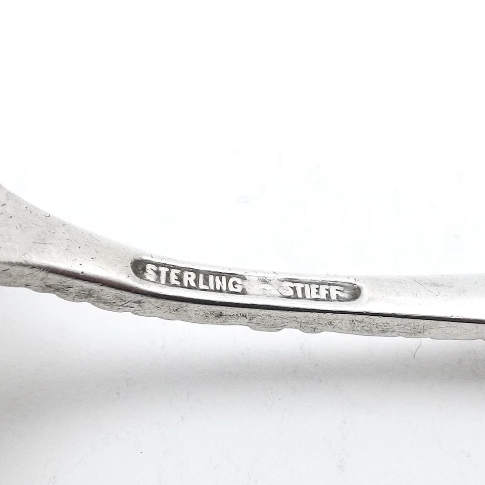 Antiguo tenedor para servir ensalada de verduras Kirk Stieff Rose de plata de ley Foto 4 de 4