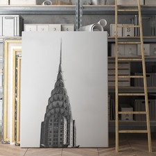 Chrysler Building New York City Black & White Vintage NYC Canvas Wall Art Print