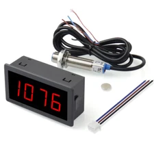 AC 110V-230V High Precision Digital LED Motor Speed Tachometer Anti-jamming Hall