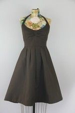 J. CREW Lydia Dress $250 4P Chocolate Brown 100% Cotton Cady Bridesmaid Preppy